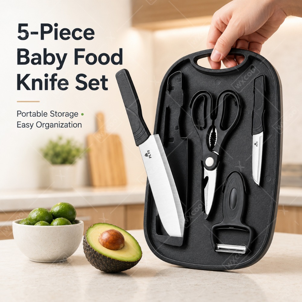 Meal Prep Kit - Set Pisau Persiapan Makanan Bayi, Papan