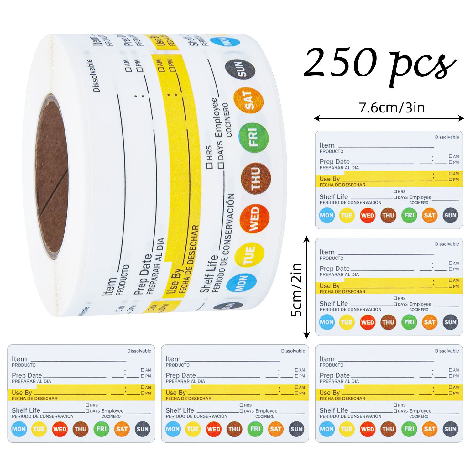Meal Prep Chef - 250 Buah/Rol Label Tanggal Makanan Stiker