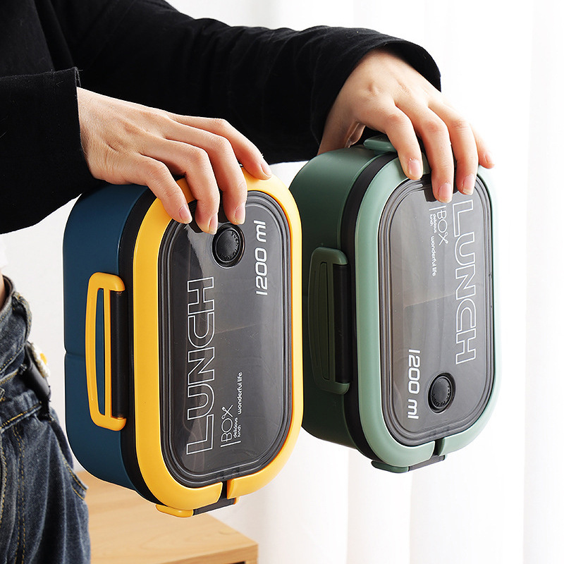 Meal Prep Lunch Boxes - Kotak Makan Bento 2-Lapisan Bebas BPA,