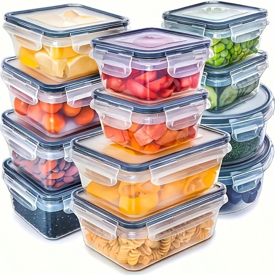 Meal Prep Lunch Boxes - Set Wadah Makanan 24-Potong, Kotak Bento