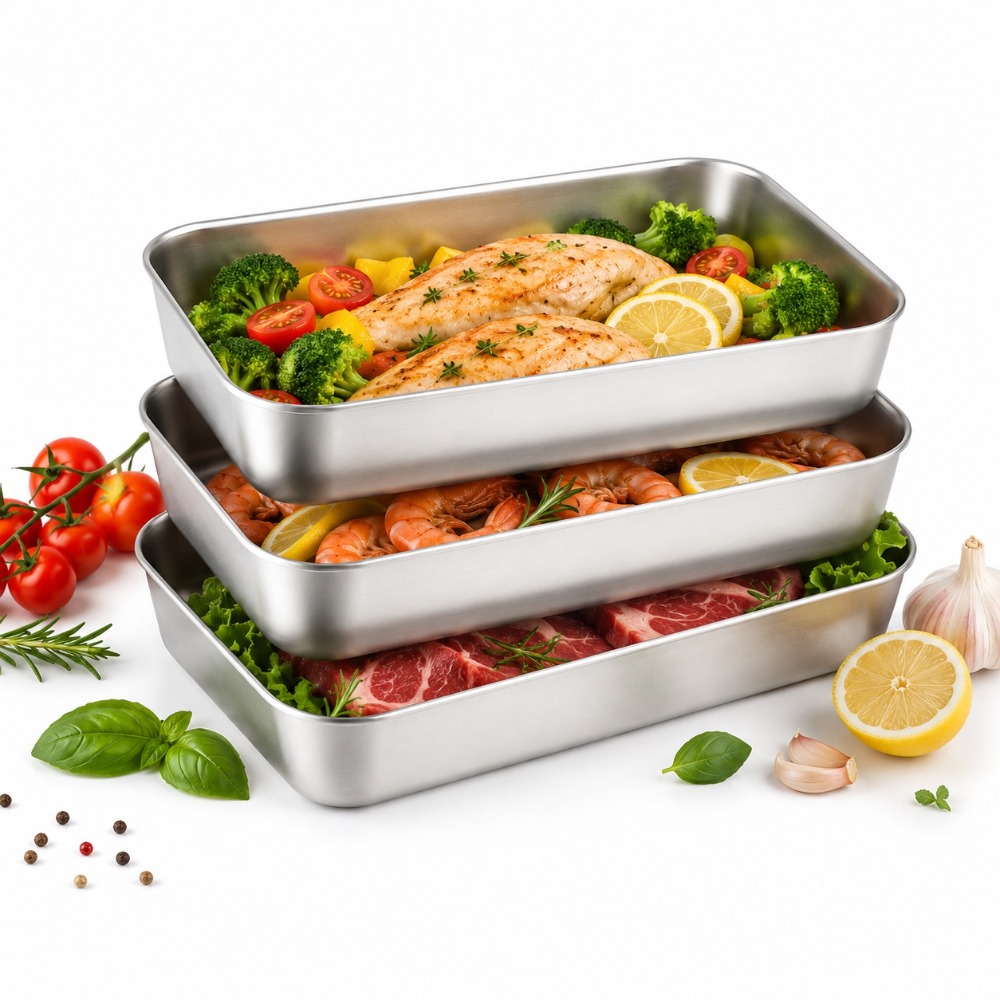 Meal Prep Kit - 3 Pcs Kotak Penyimpanan Makanan Stainless