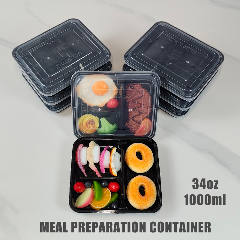 Meal Prep Kit - 3 Kompartemen 34 Oz/1000 Ml, 12/35