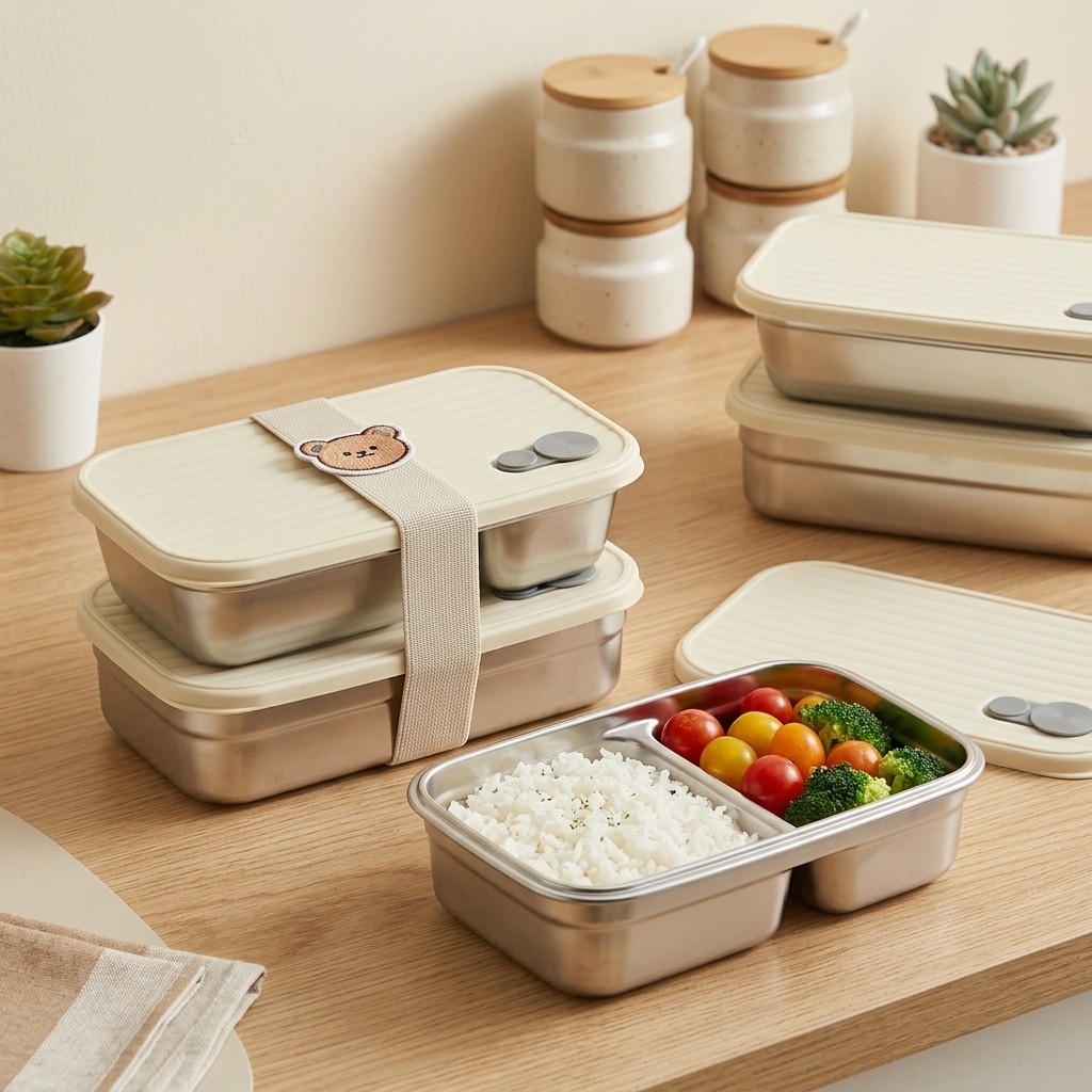 Kotak Bento Stainless Steel, K - Meal Prep Lunch Boxes ulasan dan harga