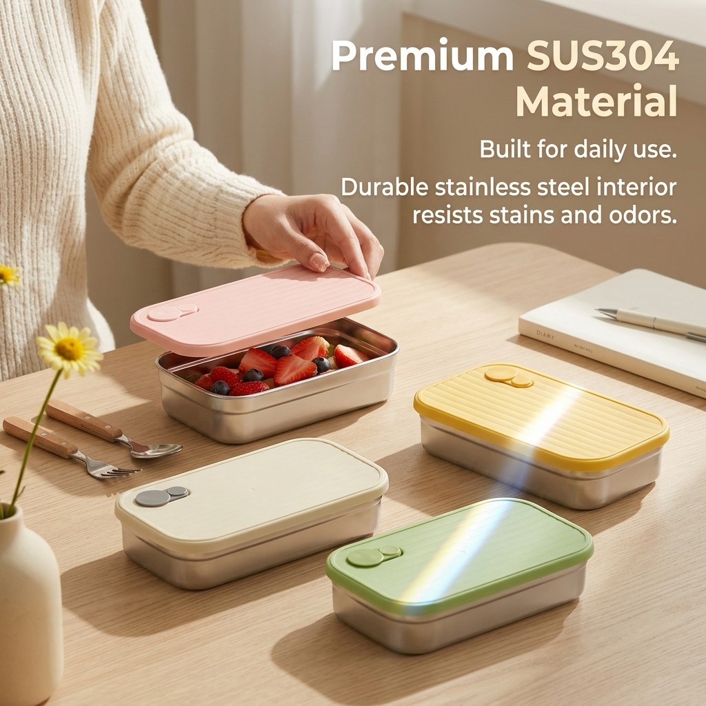 Kotak Bento Stainless Steel, K - Meal Prep Lunch Boxes ulasan dan harga