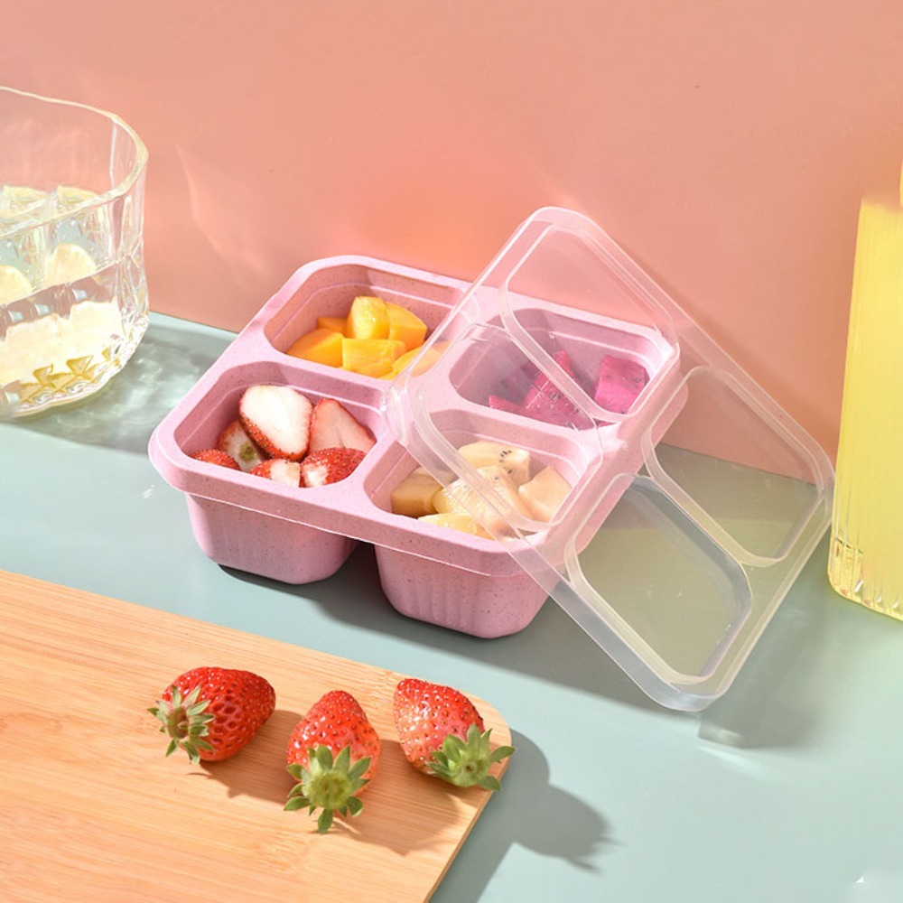 1 Buah Wadah Makanan 4 Kompart - Meal Prep Lunch Boxes ulasan dan harga