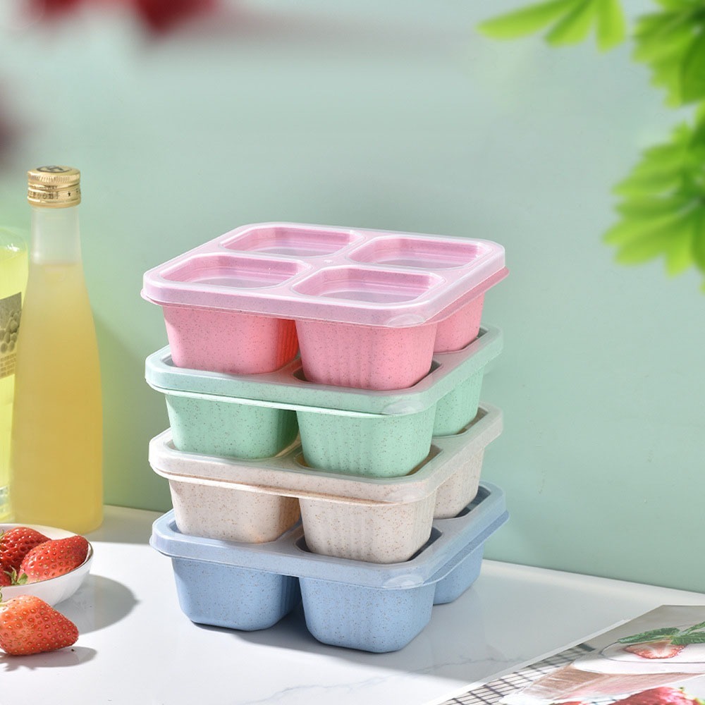 1 Buah Wadah Makanan 4 Kompart - Meal Prep Lunch Boxes ulasan dan harga