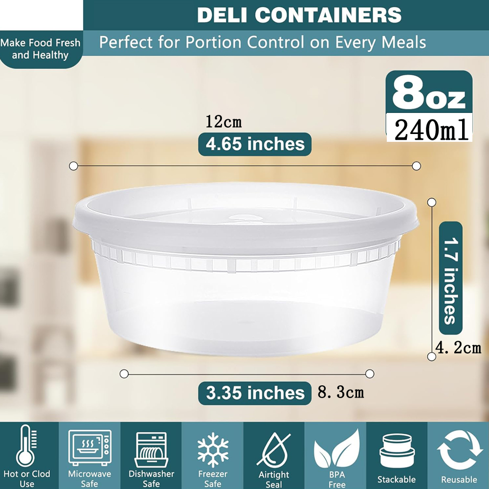 Wadah Deli dengan Tutup 8oz Wa - Meal Prep Kit ulasan dan harga