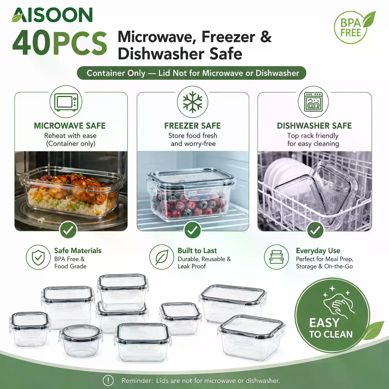 40 PCS Set Wadah Penyimpanan M - Meal Prep Chef ulasan dan harga