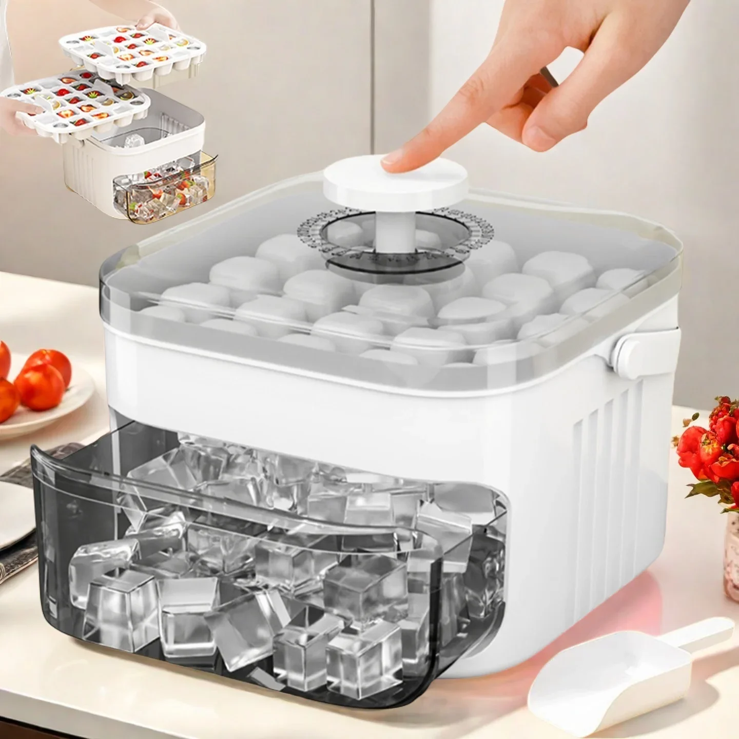 Pembuat Es Batu dengan Tutup T - Meal Prep Box ulasan dan harga