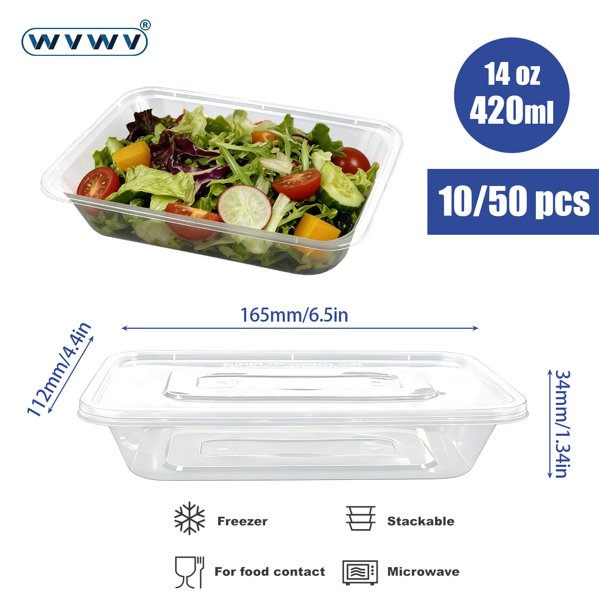 10/50 buah, Wadah Persiapan Ma - Meal Prep Kit ulasan dan harga